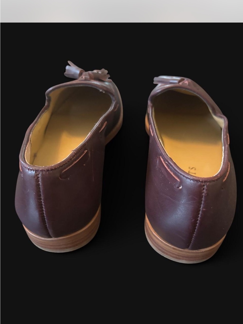 Talbots Rich Burgundy Leighton Leather Tassel Loafers Classic Preppy Retro - Picture 3 of 6